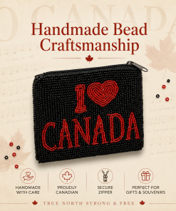 I Love Canada Handmade Beaded Coin Purse