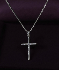 Necklace Cross size Long  slim with Rhinestones
