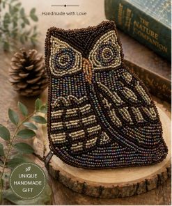 Handmade Beaded Coin Purse Owl Design