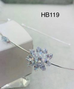 Hairband 5 style with cube zirconia stone silver