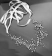 Hair band with white ribbon style crystal