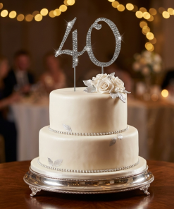 Alternative view of Cake topper - Double digit 12cm Silver or Gold