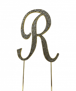 Alternative view of Cake Topper Alphabet Letter Rhinestone Silver or Gold 12 CM