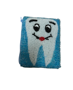 Alternative view of Handmade Beaded Coin Purse Tooth & Rainbow Design