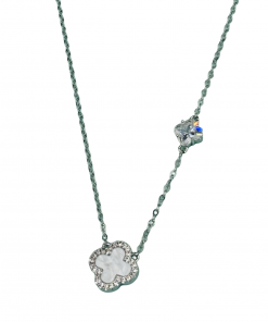 Clover flower Crystal  Necklace