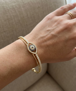 Evil eye  Crystal Cuff Bracelet