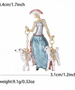 Parisian Lady & Poodle Brooch