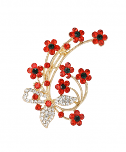 Red Blossom Bouquet Brooch