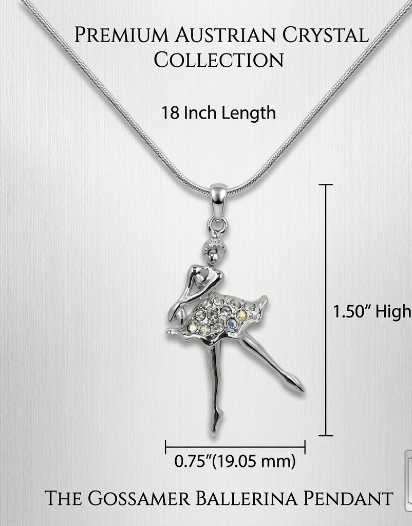 Necklace - Ballet Dancer, Toe out hands Pose