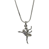 Ballerina Austrian Crystal Necklace Leap Pose
