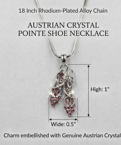 Ballet slippers Necklace- Crystal