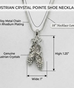 Ballerina Pointe Shoe Austrian Crystal Necklace