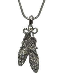 Alternative view of Ballerina Pointe Shoe Austrian Crystal Necklace