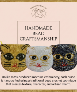 Handmade Beaded Cat Coin Purse