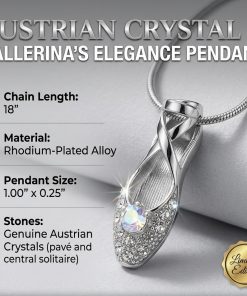 Ballerina's Elegance Crystal Pendant Necklace