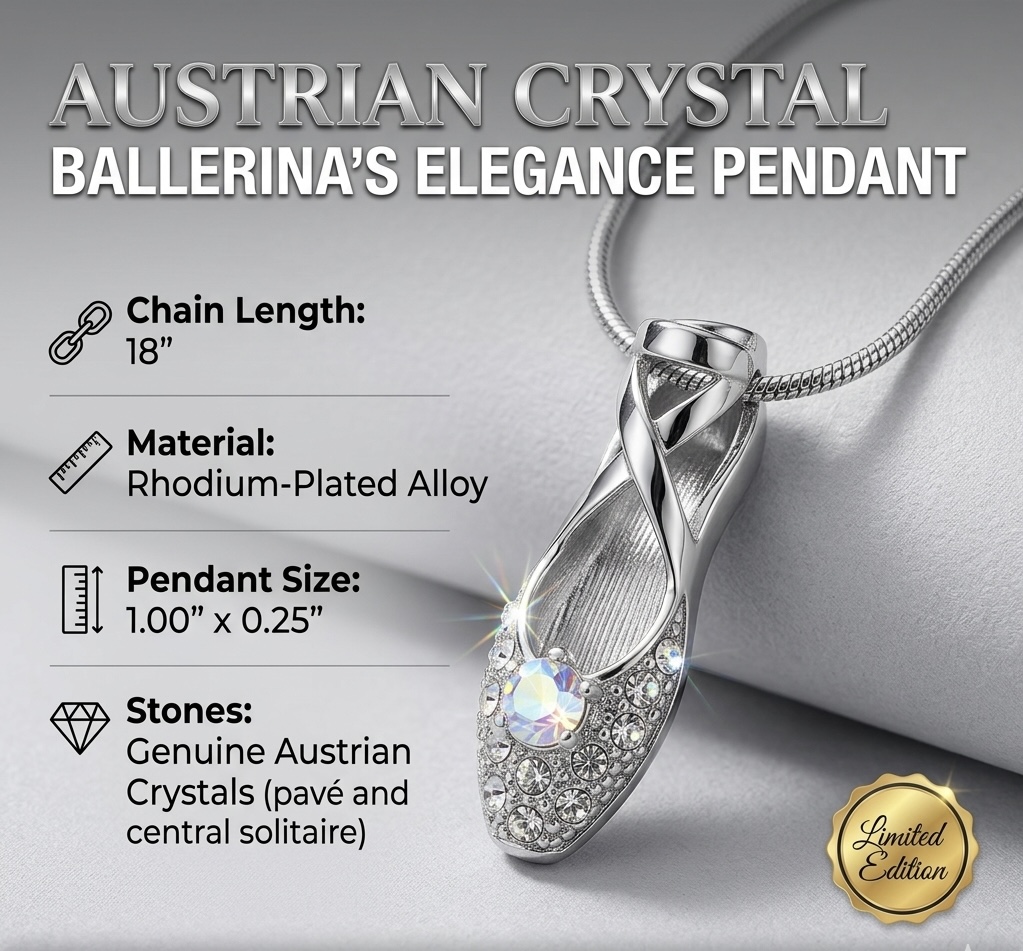 Ballerina's Elegance Crystal Pendant Necklace
