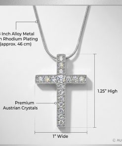 Diamond-Set Austrian Crystal Cross Pendant
