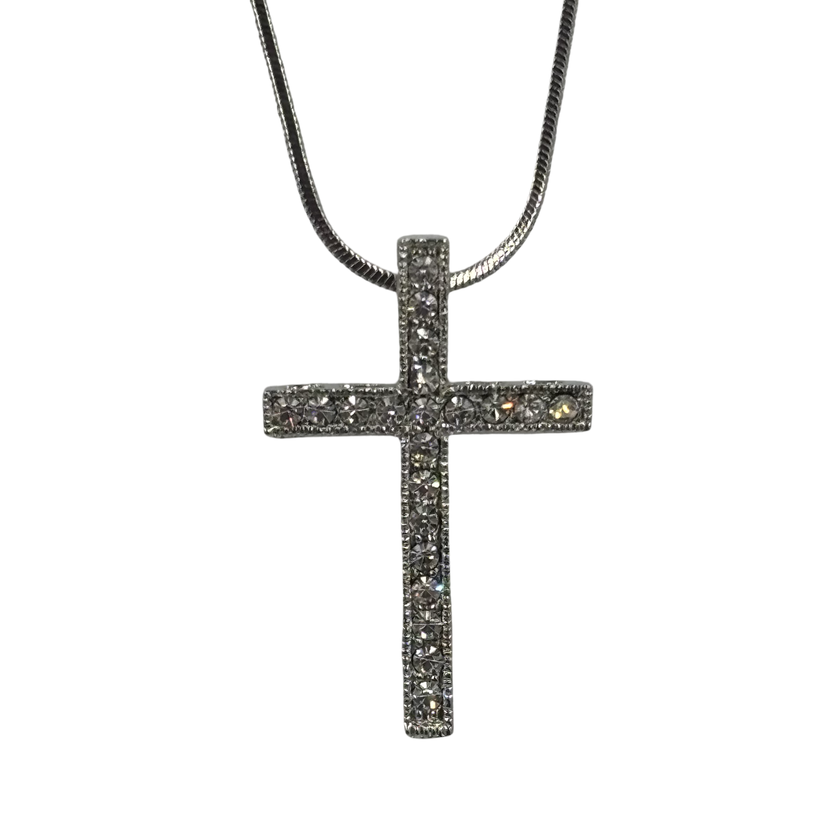 Diamond-Set Austrian Crystal Cross Pendant - Image 2