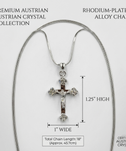Alternative view of Austrian Crystal Crucifix Necklace