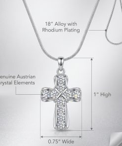 Crystal Grace Cross Pendant Necklace