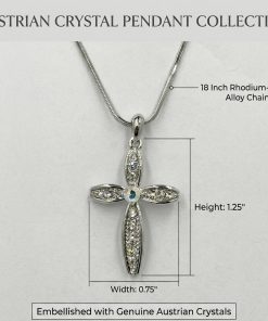 Celestial Crystal Cross Pendant Necklace