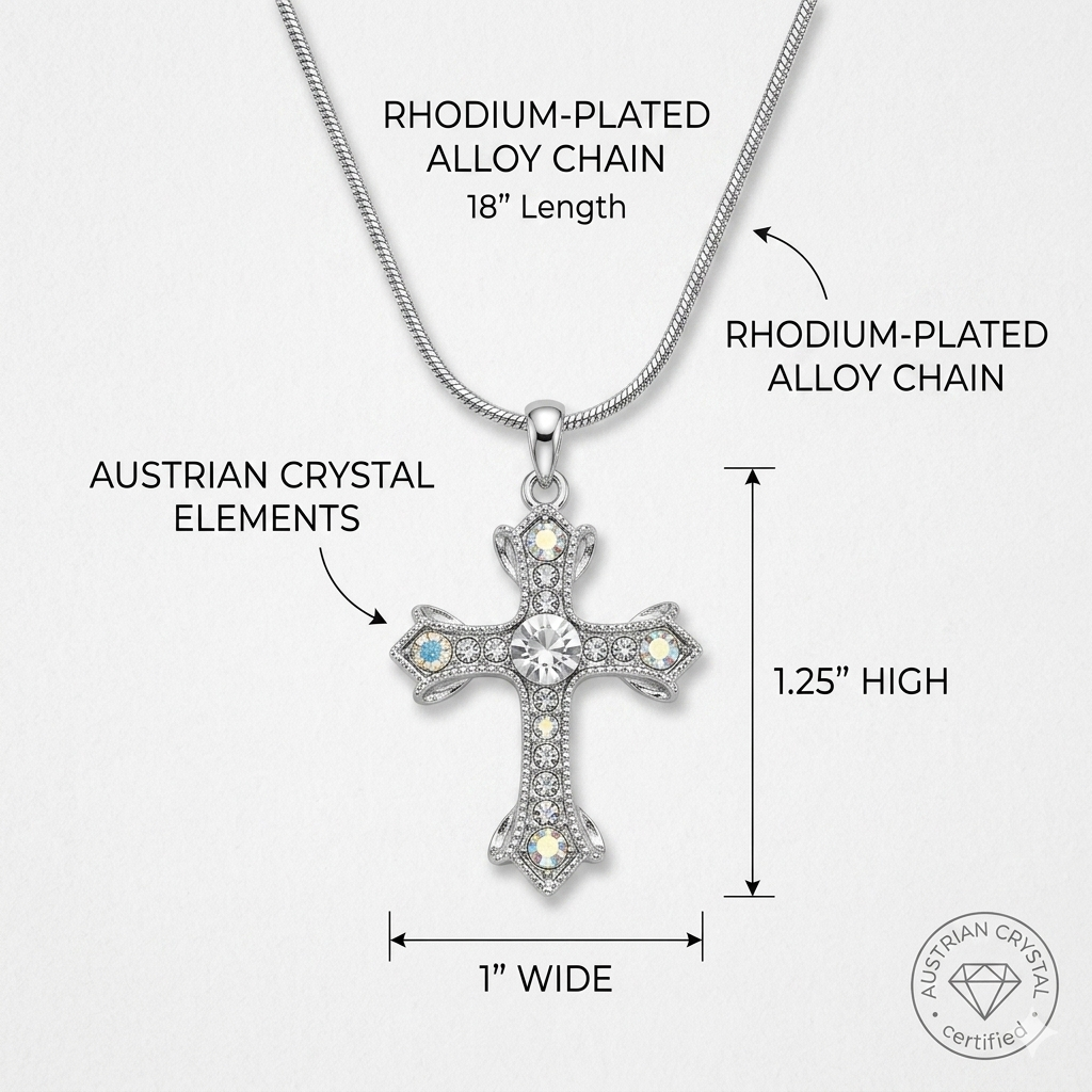 Eternal Light Crystal Cross Necklace