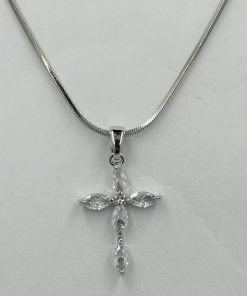 Marquise Crystal Cross Necklace