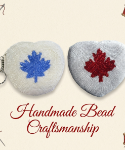 Maple Leaf Handmade Beaded Coin Purse
