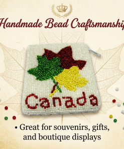 Canada Maple Leaf Handmade Beaded Coin Purse