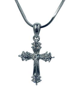 Alternative view of Luminous Faith Crystal Cross Necklace