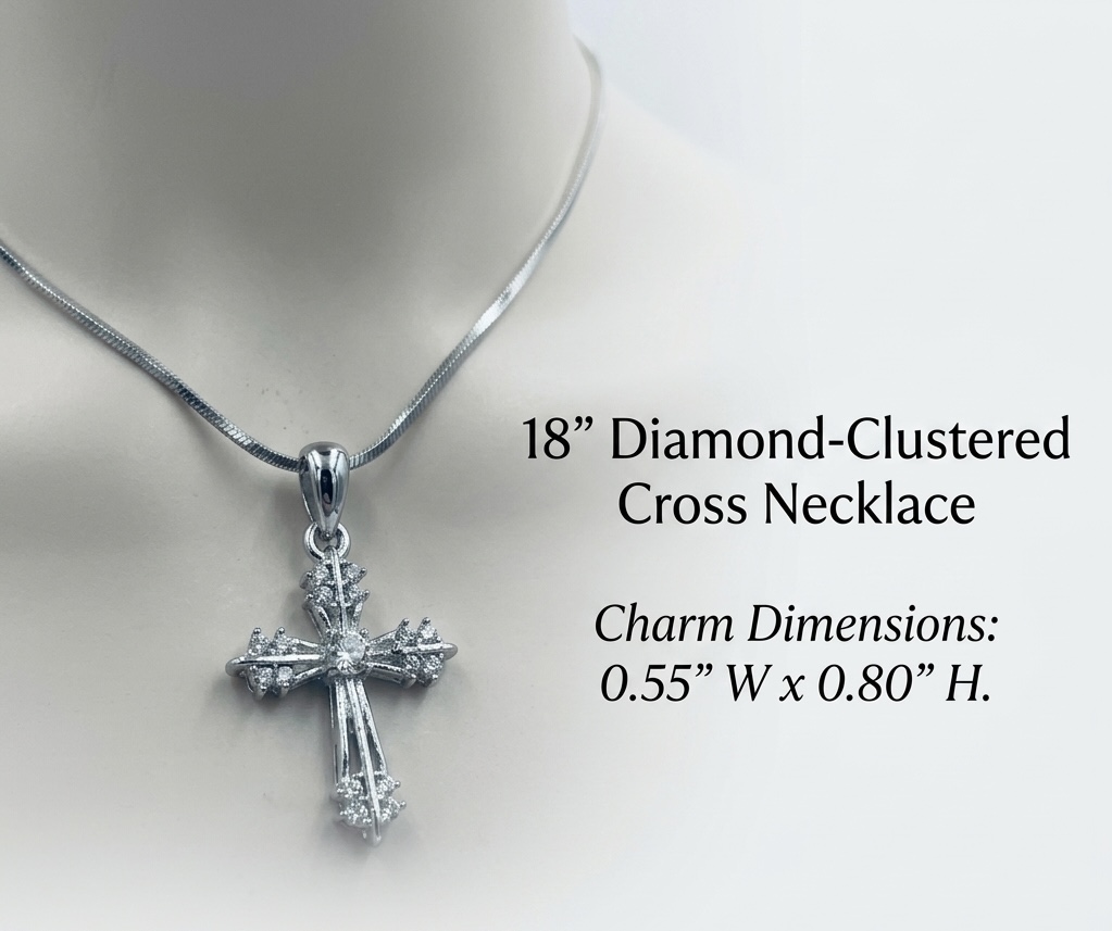 Austrian Crystal Vintage Cross Necklace