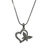 Austrian Crystal Butterfly Heart Necklace