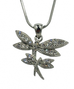 Austrian Crystal Dragonfly Charm Necklace