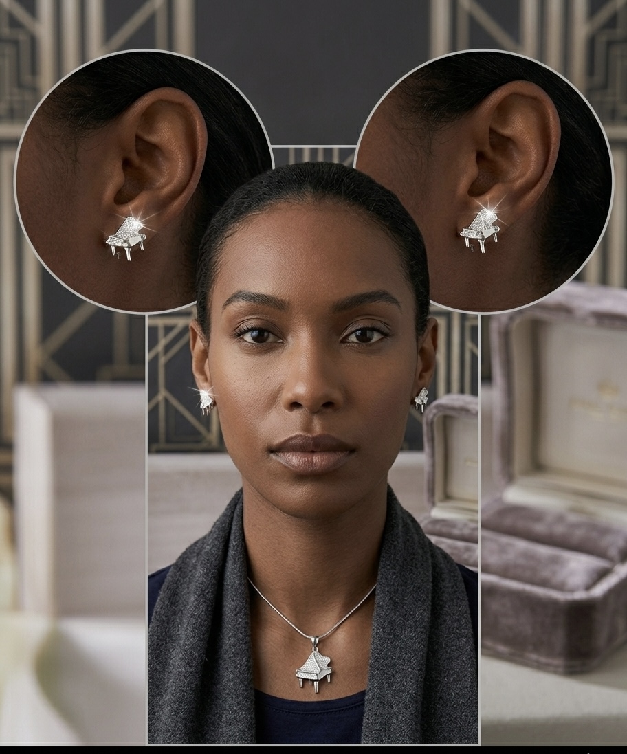 Austrian Crystal Grand Piano Necklace or Earring - Image 2