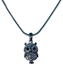 Austrian Crystal Owl Pendant Necklace