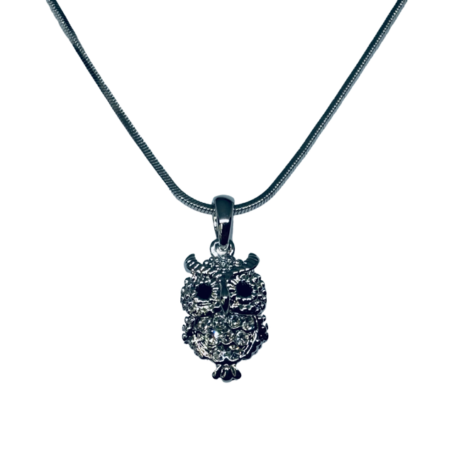 Austrian Crystal Owl Pendant Necklace