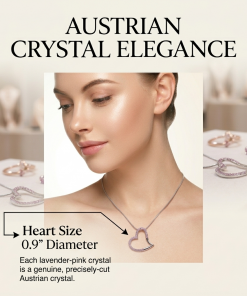 Alternative view of Austrian Crystal Open Heart Necklace