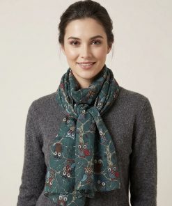 Owls on Branch print scarf