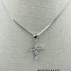 Necklace- Thin oval crystal cross snake 18" chain