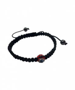 Shamballa bead made evil eye Red