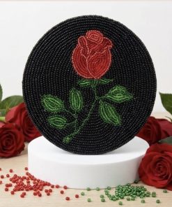 Alternative view of Beaded Red Rose Coin Purse