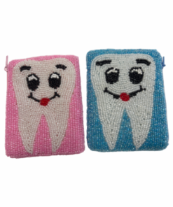 Handmade Beaded Coin Purse Tooth & Rainbow Design