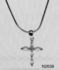 Necklace -  cross crystal , Small