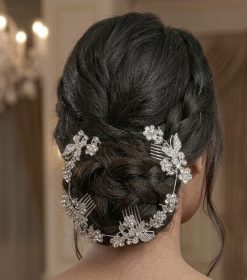 Alternative view of Hair comb - Long two comb each side flower pointy petal