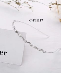 Hairband - curve w/rhinestones - w/small pearls