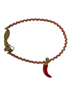 A delicate cord bracelet accented with tiny beads hanger pendant