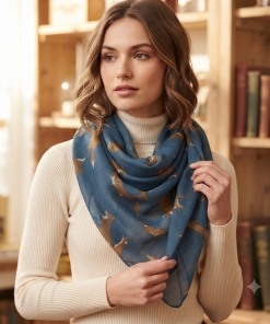 Golden Fox Print Fashion Scarf