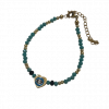 Bracelet  heart sharp evil eye with blue crystal beads
