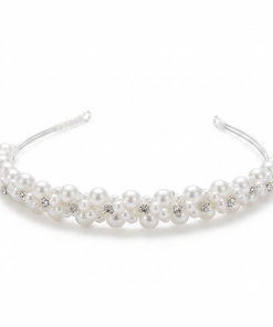 Hairband - Clear beads with small pearls wrapped around and rhinestones in between