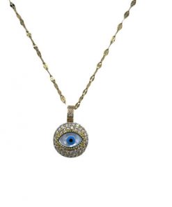 Necklace / Bracelet - Evil eye with 18 " gold